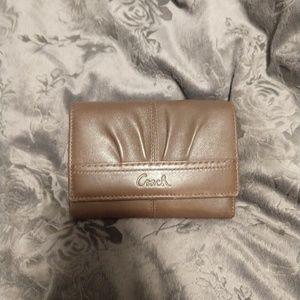 Coach leather trifold wallet